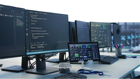 Operations workstations showing logistics cost and supplier dashboards